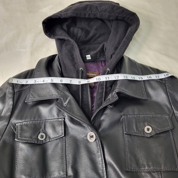 Women's Black Danier Leather Jacket. Size XXL. - Picture 11 of 15